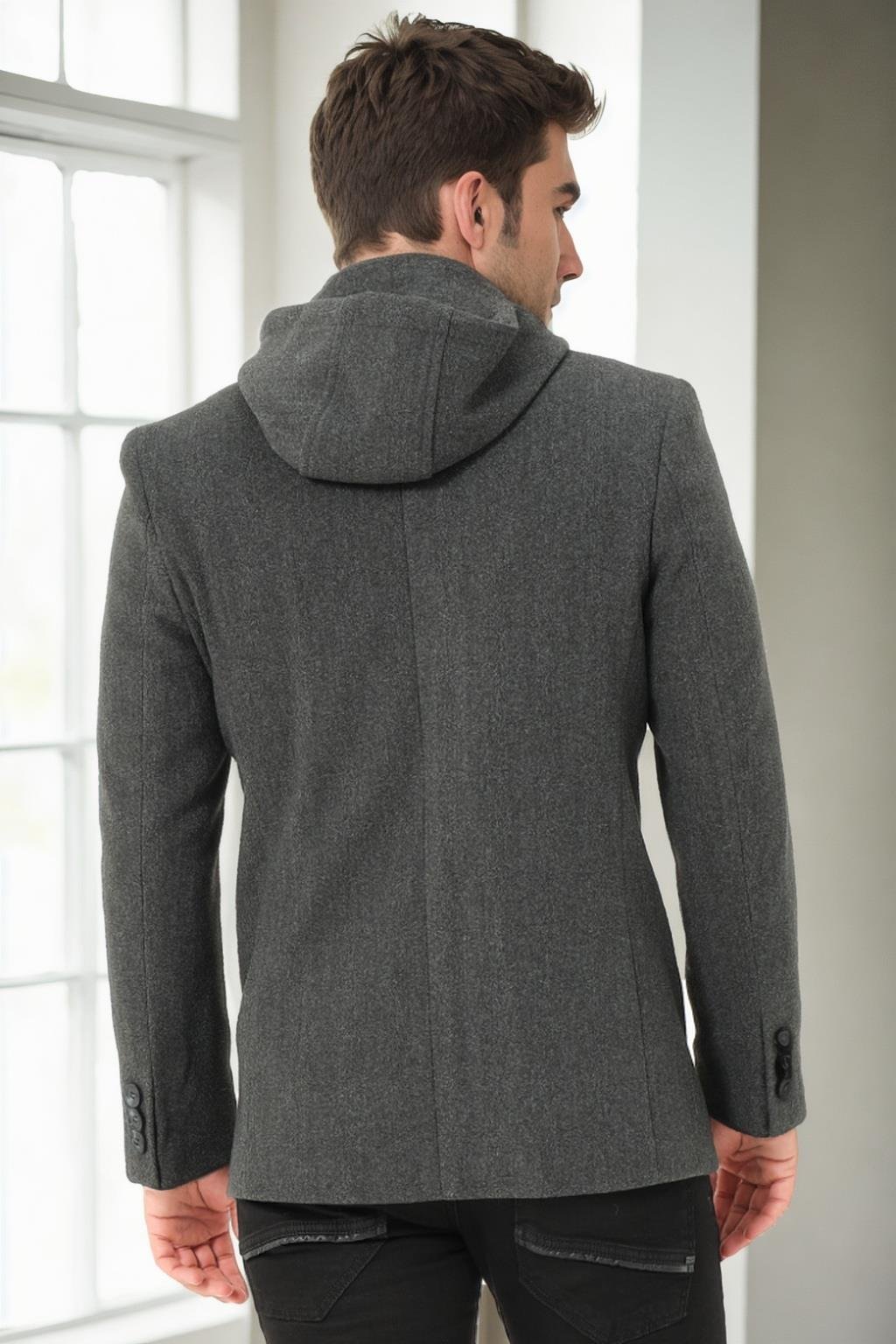 K9532 DEWBERRY ERKEK KABAN-DÜZ ANTRASİT