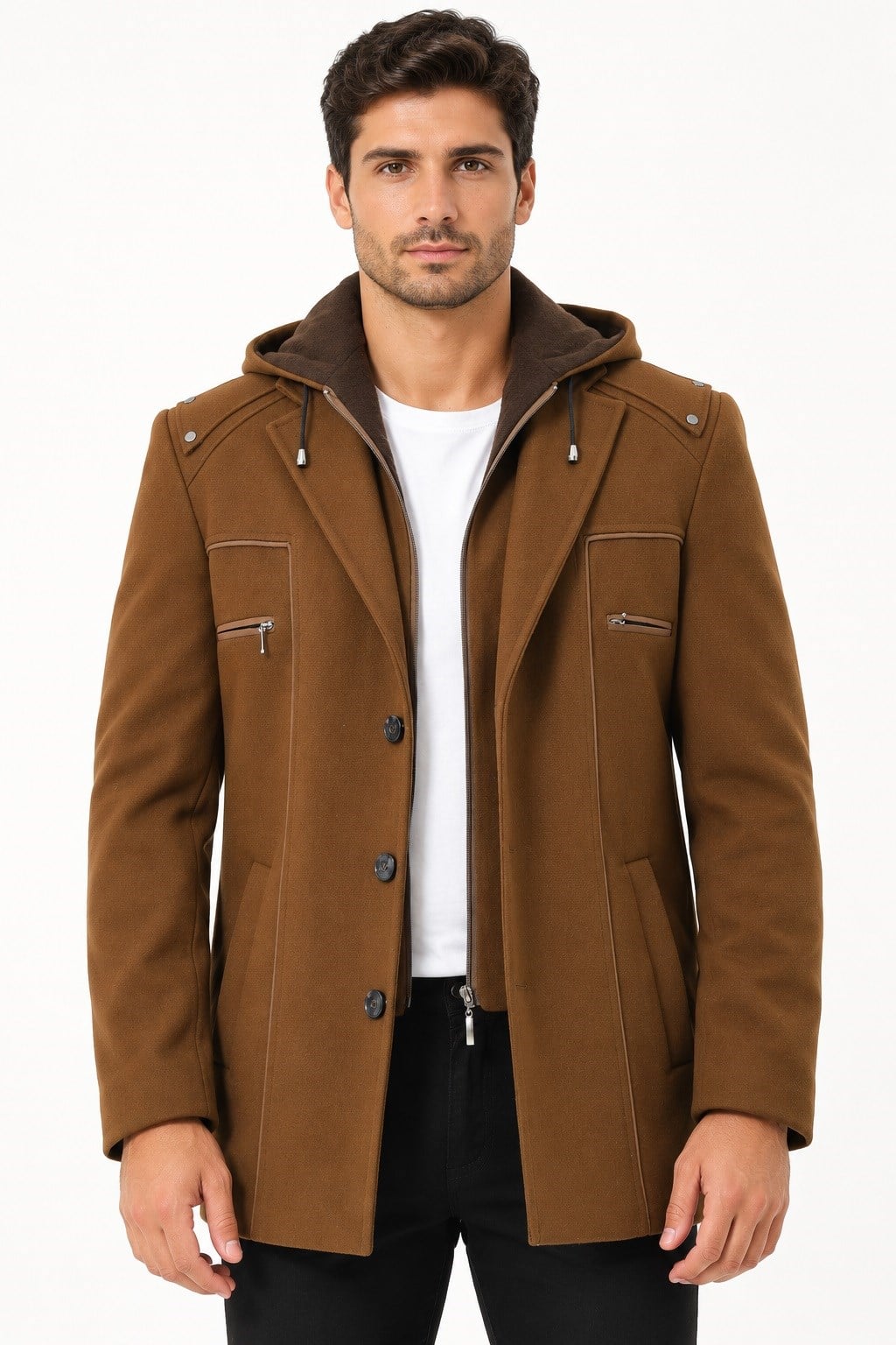 K9532 DEWBERRY ERKEK KABAN-DÜZ CAMEL