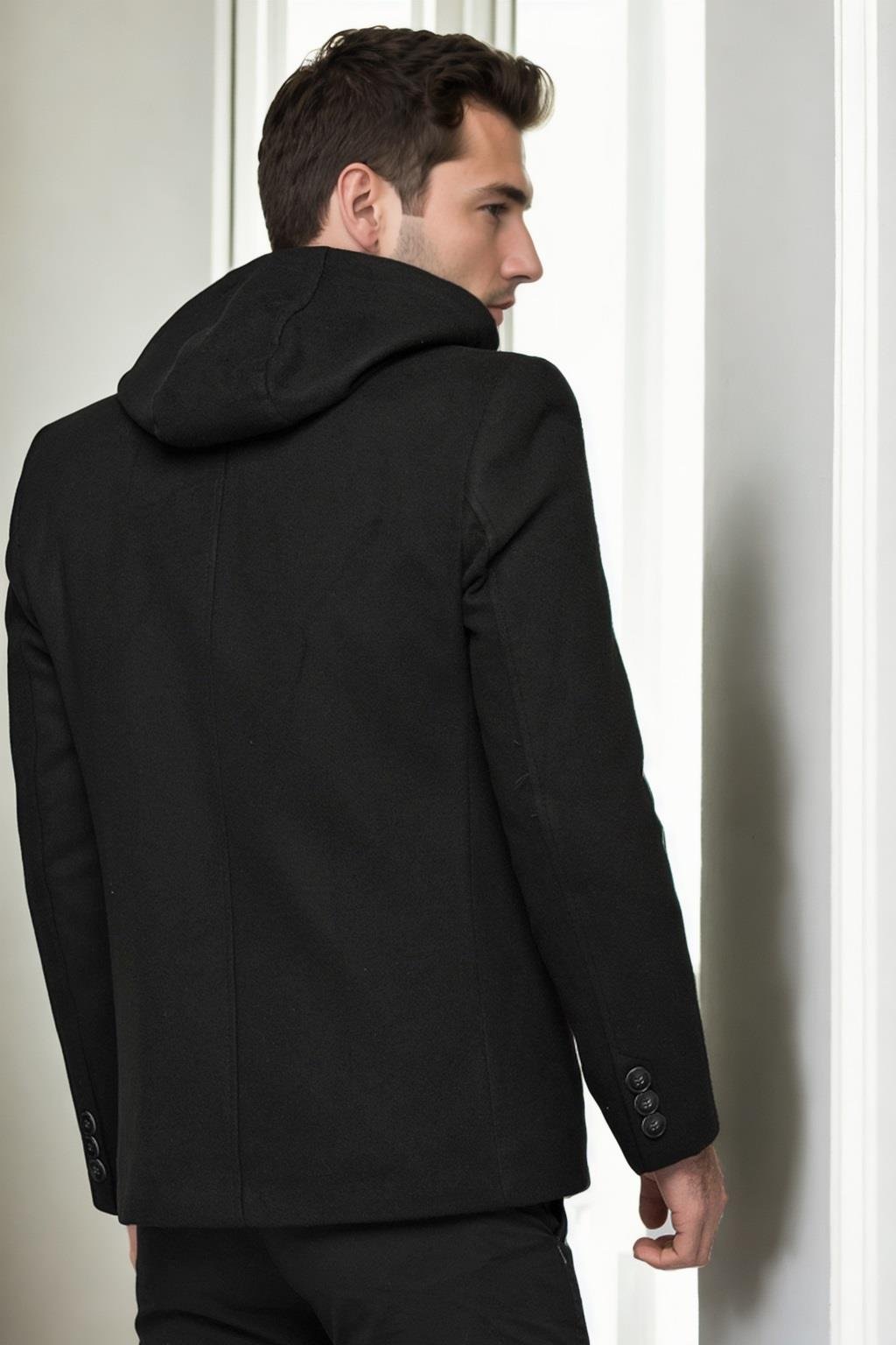 K9532 DEWBERRY ERKEK KABAN-SİYAH