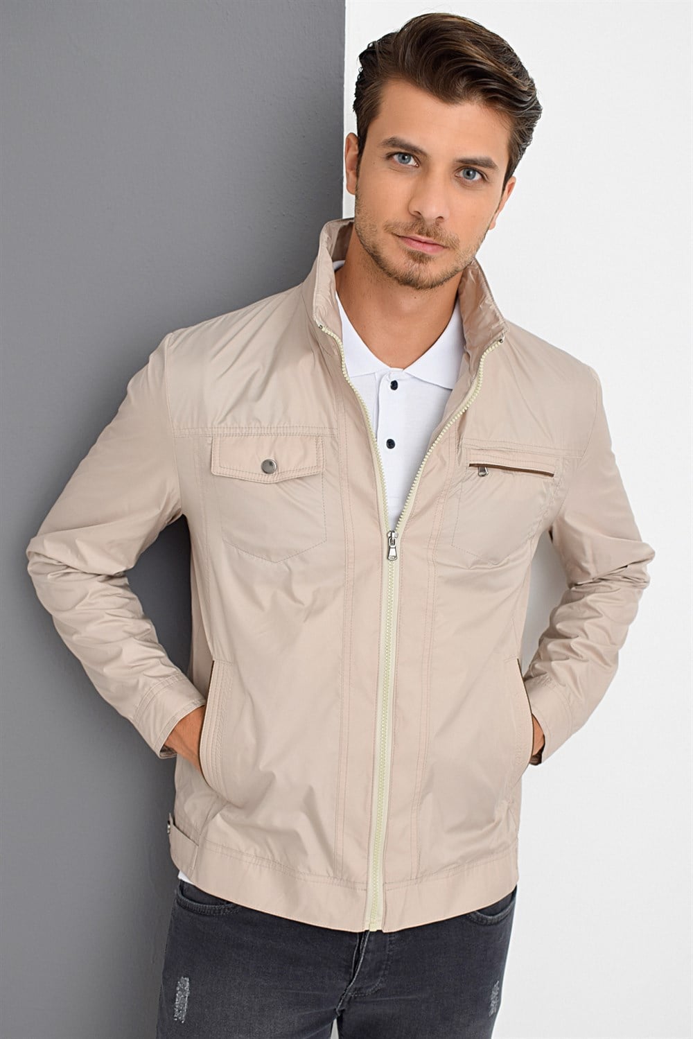 M8642 DEWBERRY ERKEK İNCE MONT-BEJ