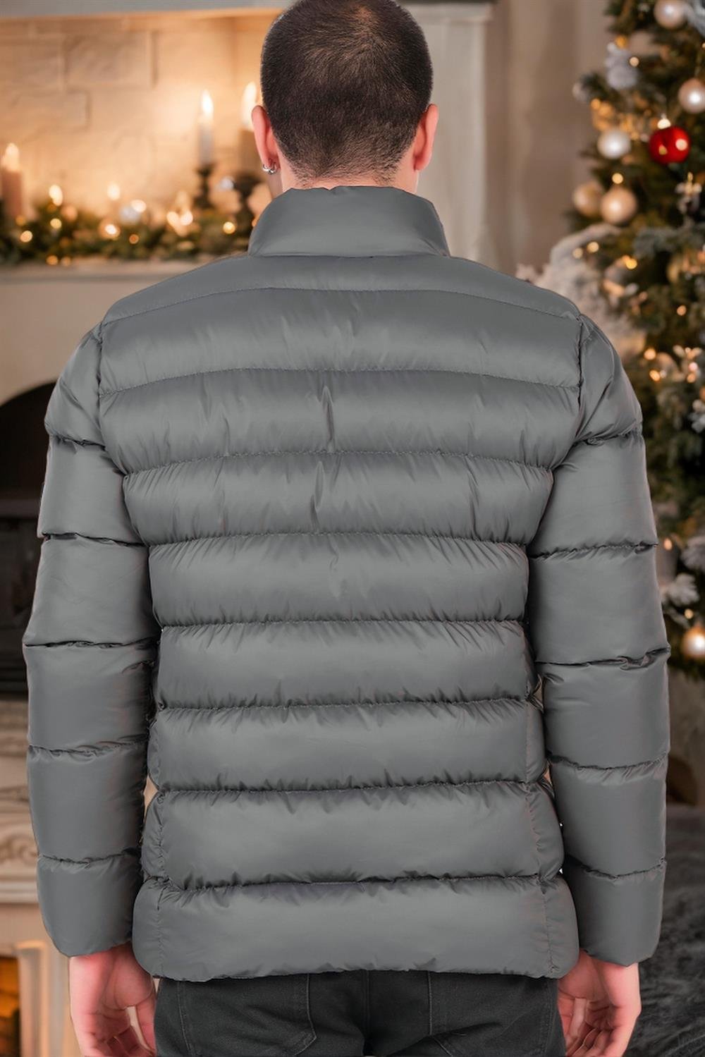 M8650 DEWBERRY ERKEK PUFFER MONT-DÜZ GRİ