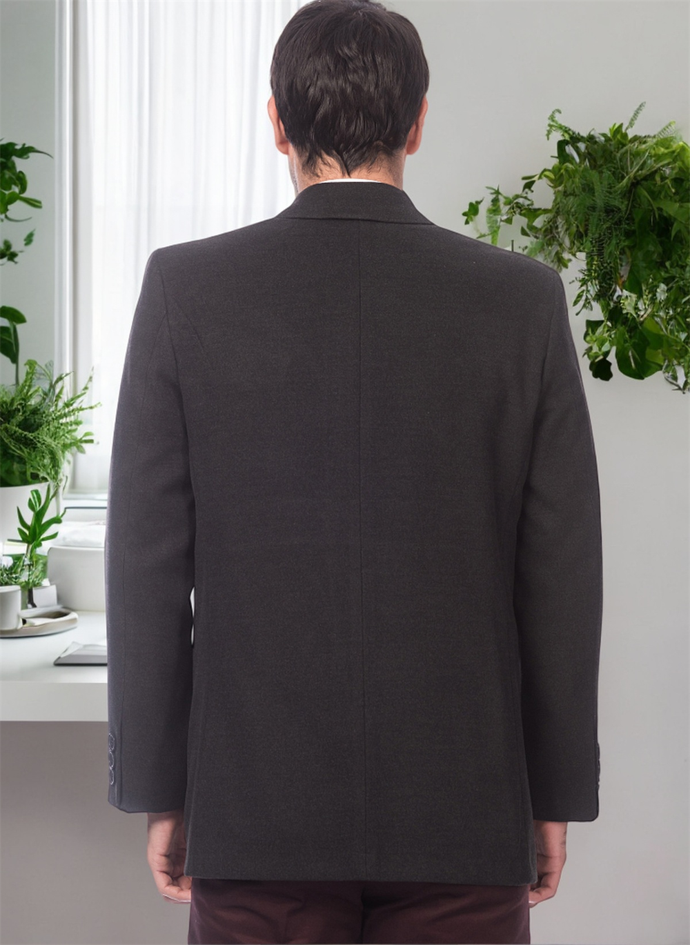 PLT8206 DEWBERRY ERKEK PALTO-DÜZ ANTRASİT