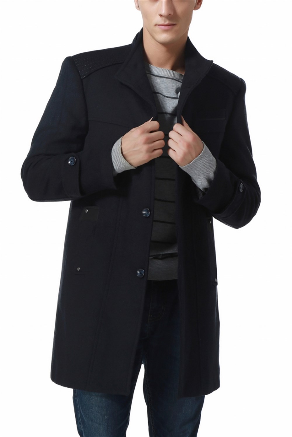 PLT8308 DEWBERRY PALTO-DESENLİ LACİVERT