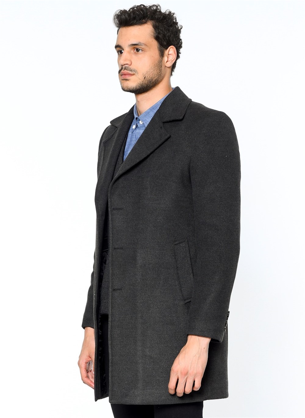 PLT8319 DEWBERRY ERKEK PALTO-ANTRASİT