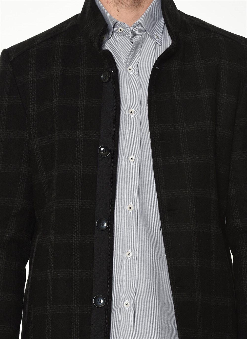 PLT8327  DEWBERRY ERKEK PALTO-DESENLİ LACİVERT