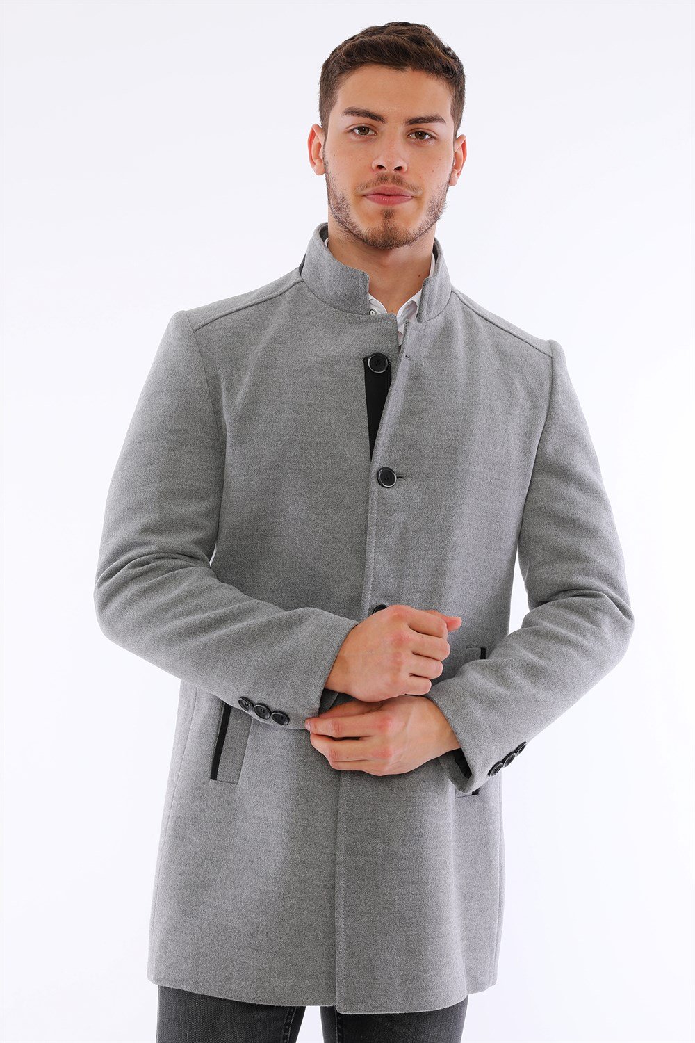 PLT8327  DEWBERRY ERKEK PALTO-GRİ