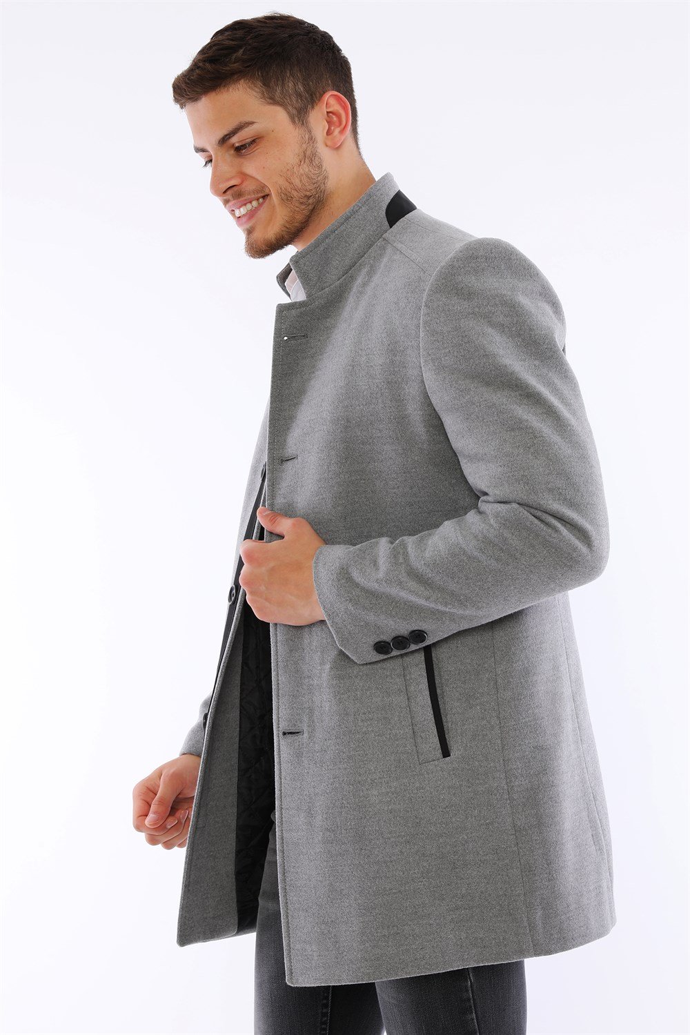 PLT8327  DEWBERRY ERKEK PALTO-GRİ