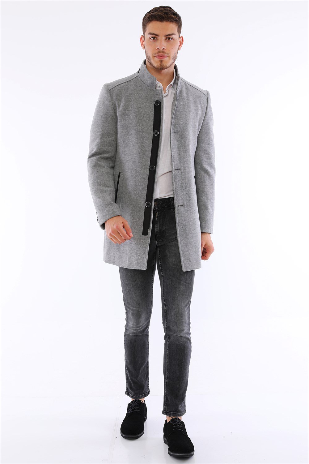 PLT8327  DEWBERRY ERKEK PALTO-GRİ