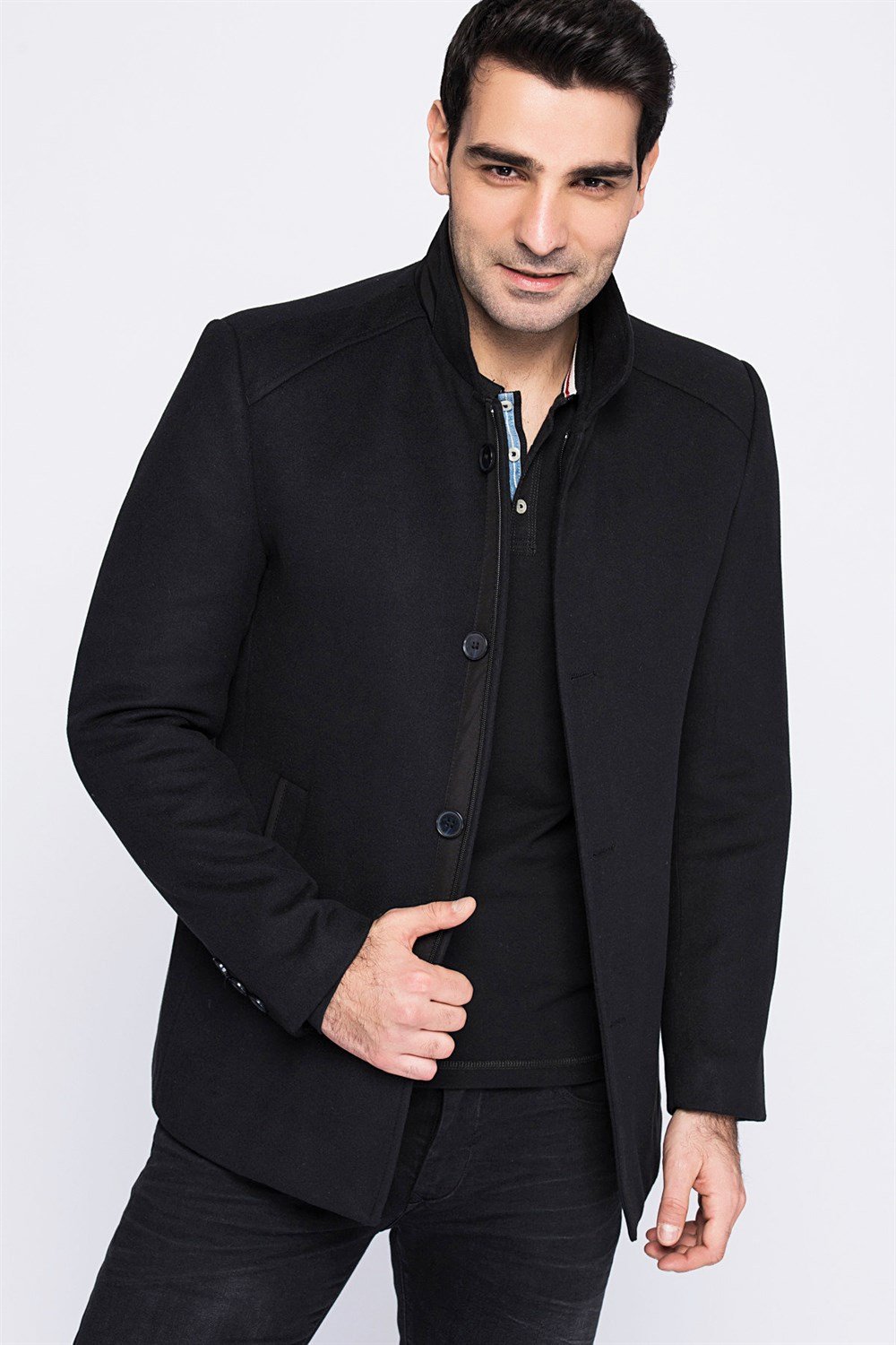 PLT8327  DEWBERRY ERKEK PALTO-LACİVERT