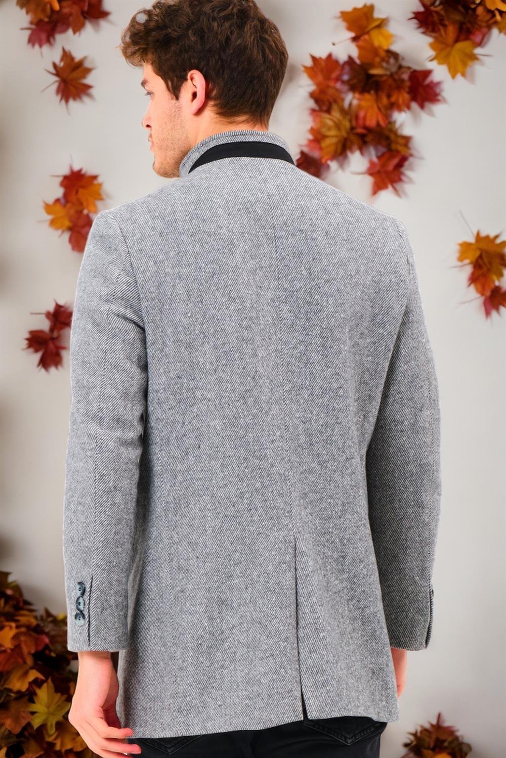 PLT8327 DEWBERRY ERKEK KABAN-KOYU DİAGONAL GRİ