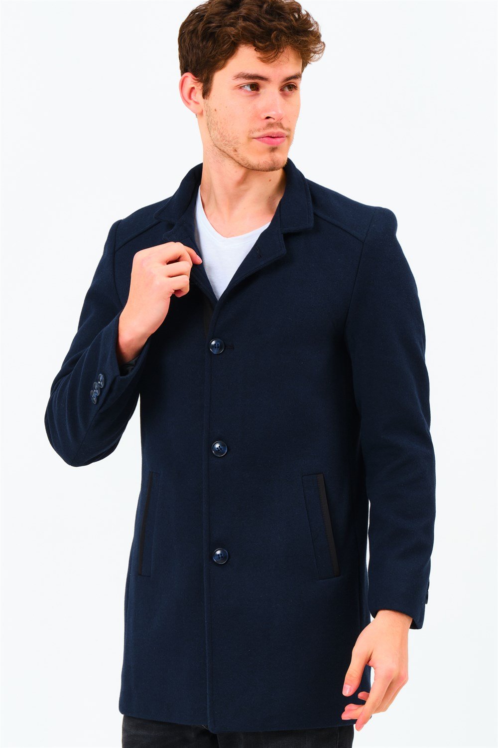 PLT8327  DEWBERRY ERKEK PALTO-KOYU LACİVERT