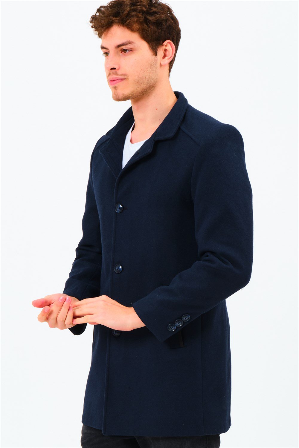 PLT8327  DEWBERRY ERKEK PALTO-KOYU LACİVERT