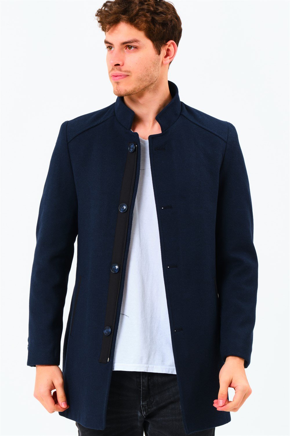 PLT8327  DEWBERRY ERKEK PALTO-KOYU LACİVERT