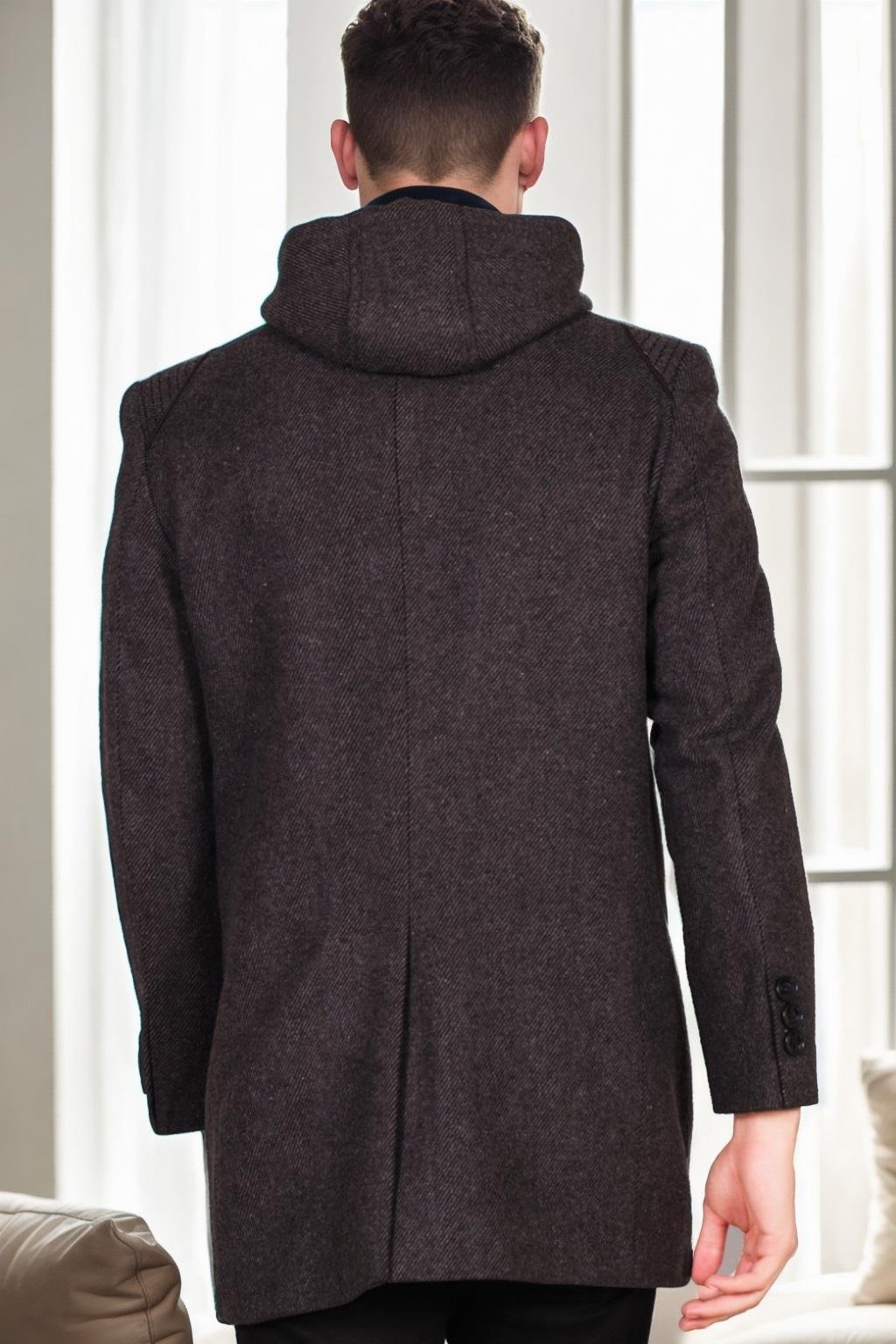 PLT8335 DEWBERRY ERKEK PALTO-DİAGONAL SİYAH-ANTRASİT-3