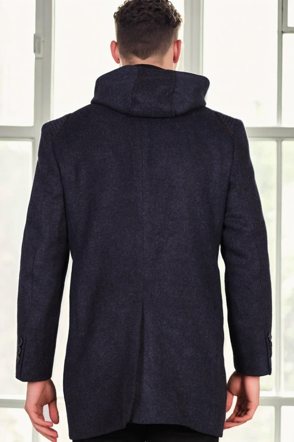 PLT8335 DEWBERRY ERKEK PALTO-DİAGONAL SİYAH-MAVİ-2