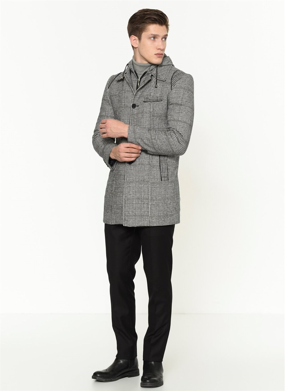 PLT8335 DEWBERRY ERKEK PALTO-EKOSE GRİ