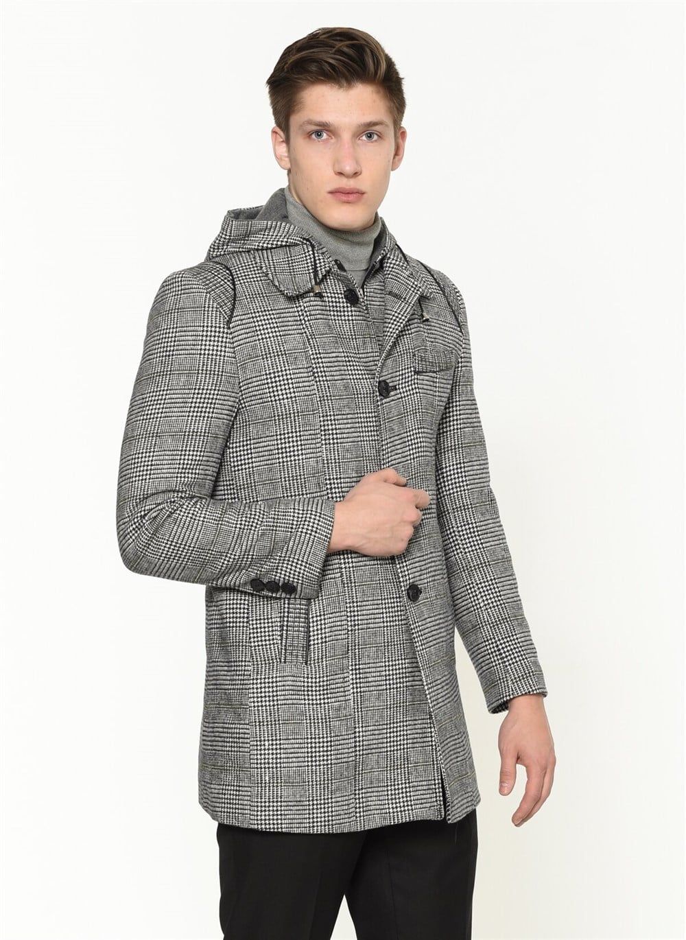 PLT8335 DEWBERRY ERKEK PALTO-EKOSE GRİ