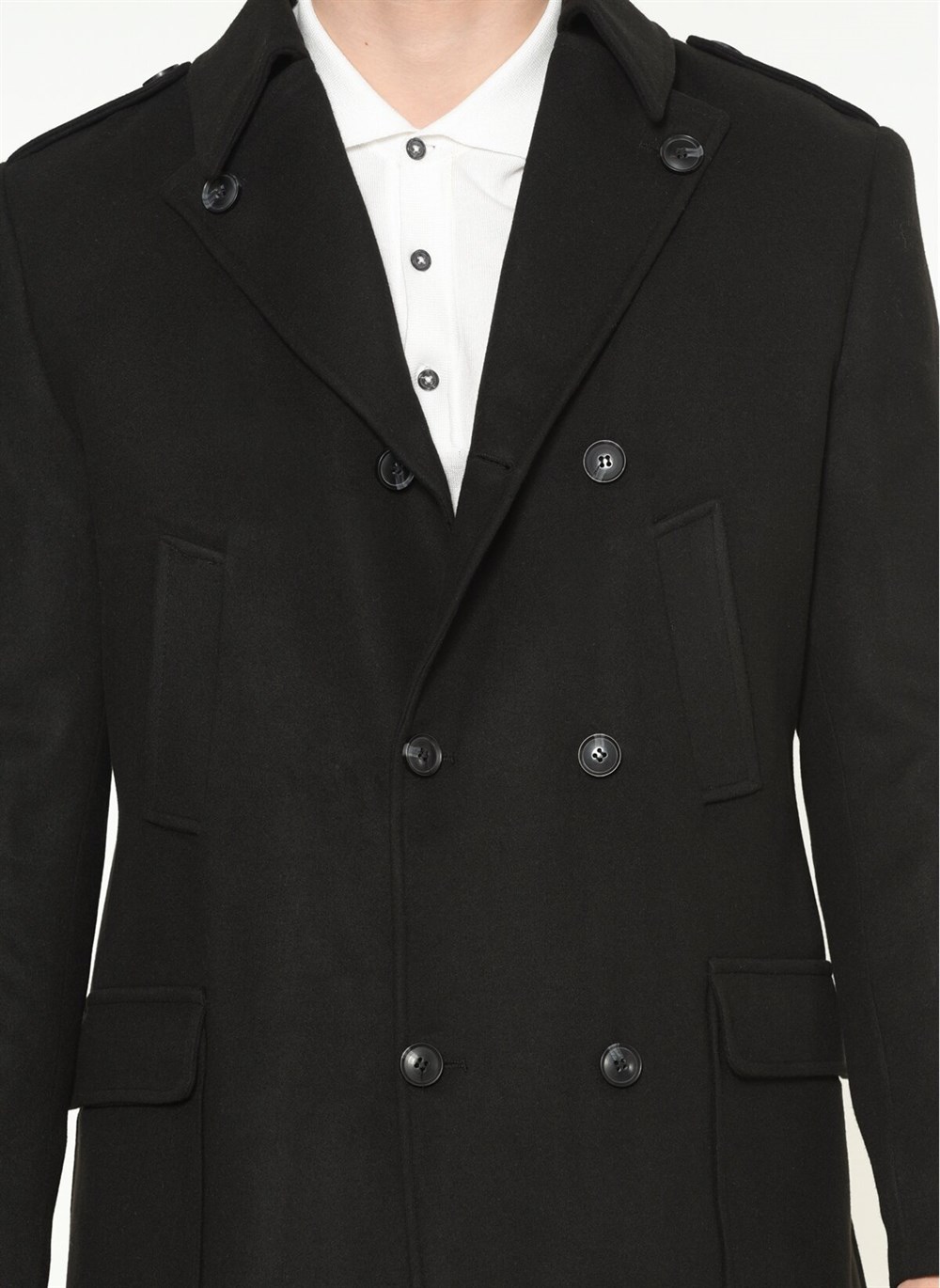 PLT8353  DEWBERRY SLIM-FIT PALTO-SİYAH