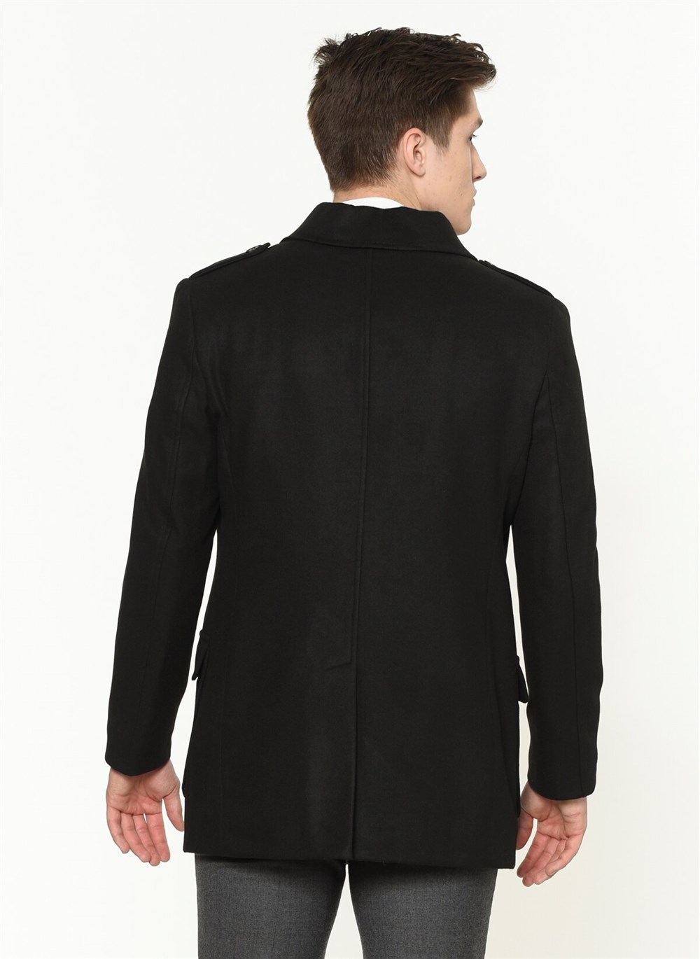 PLT8353  DEWBERRY SLIM-FIT PALTO-SİYAH