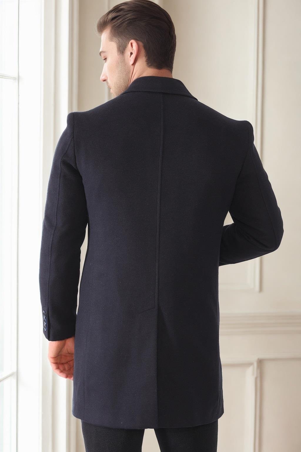 PLT8364 DEWBERRY ERKEK PALTO-DÜZ LACİVERT