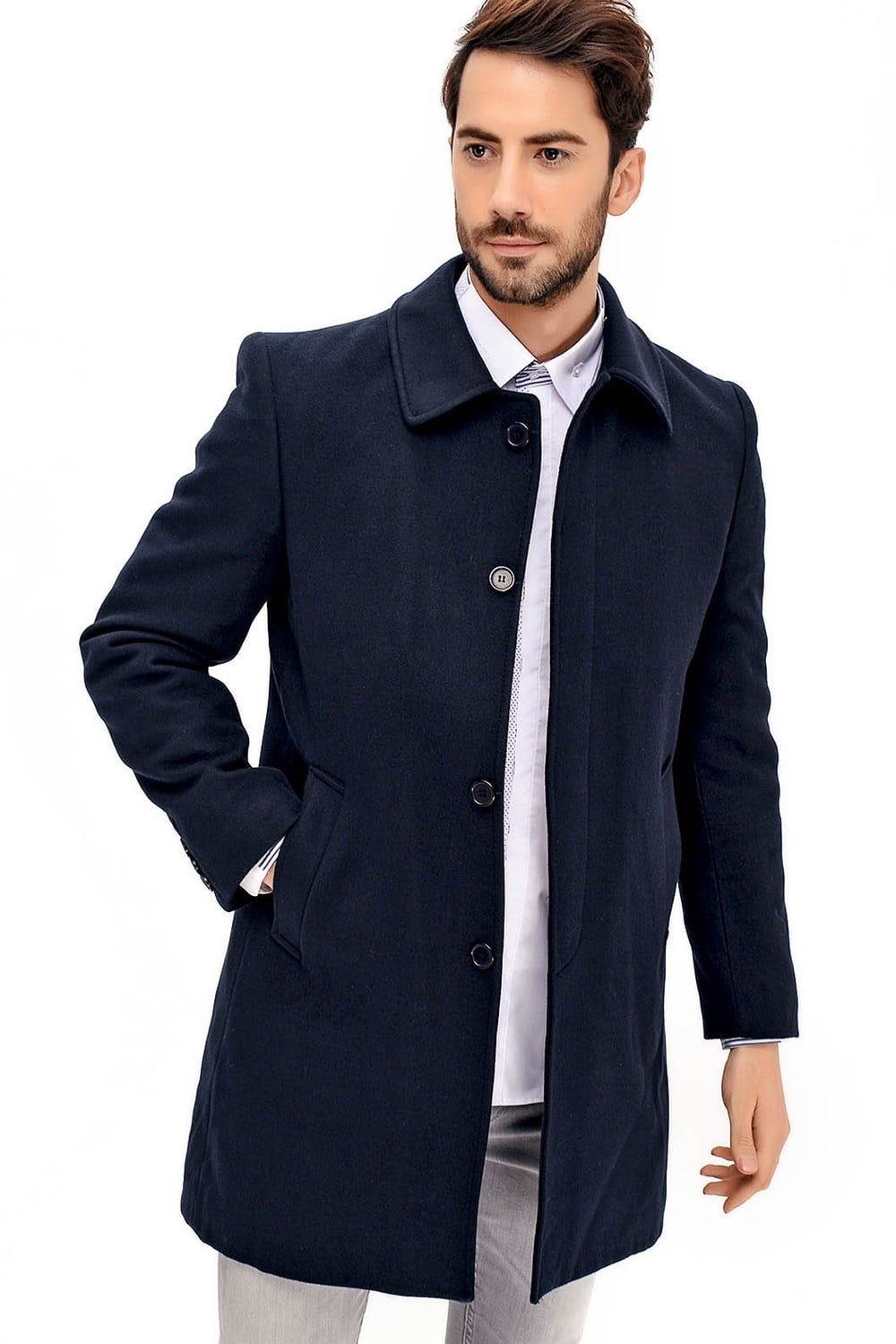 PLT8365 DEWBERRY ERKEK PALTO-LACİVERT