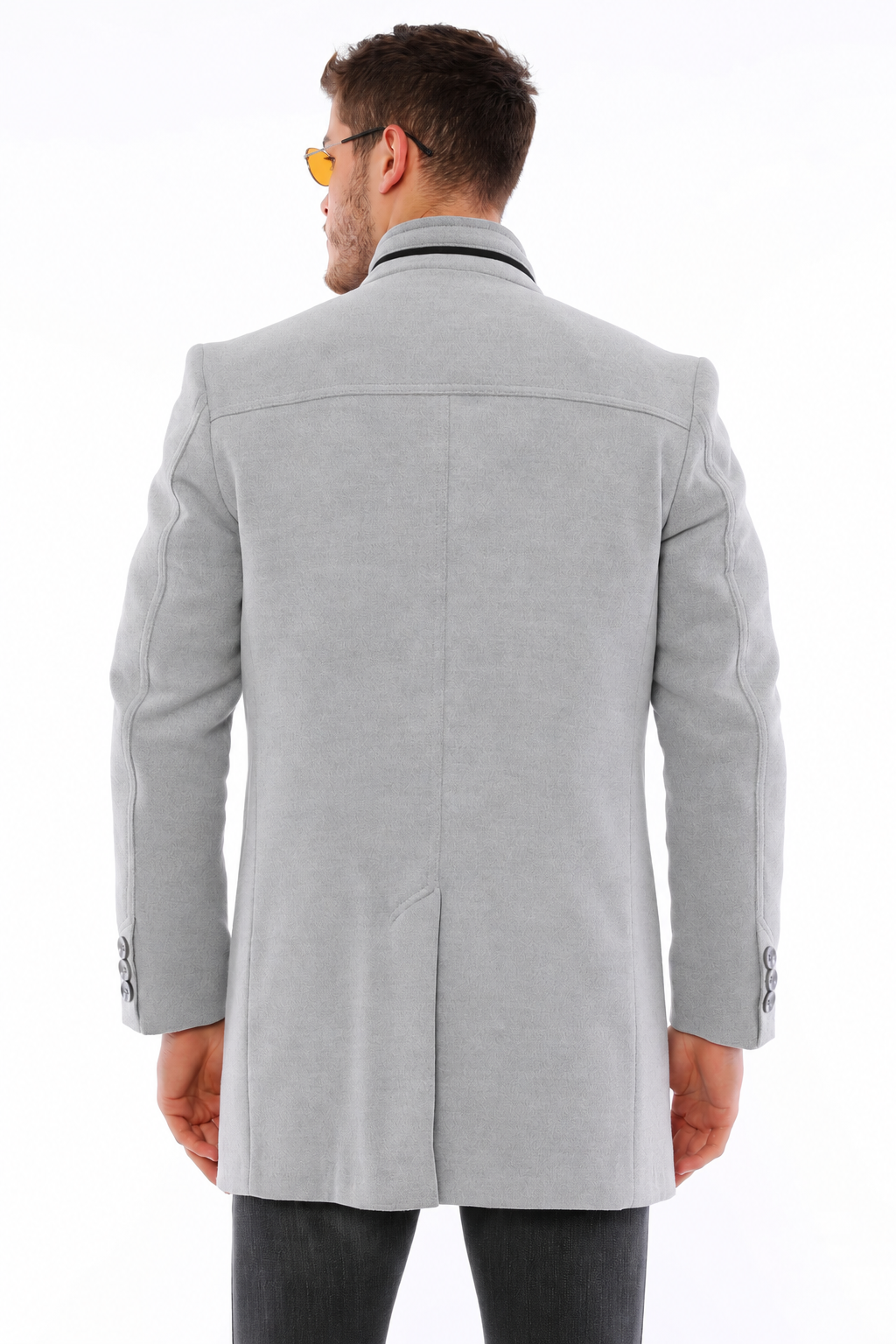 PLT8369 DEWBERRY PALTO-DÜZ GRİ