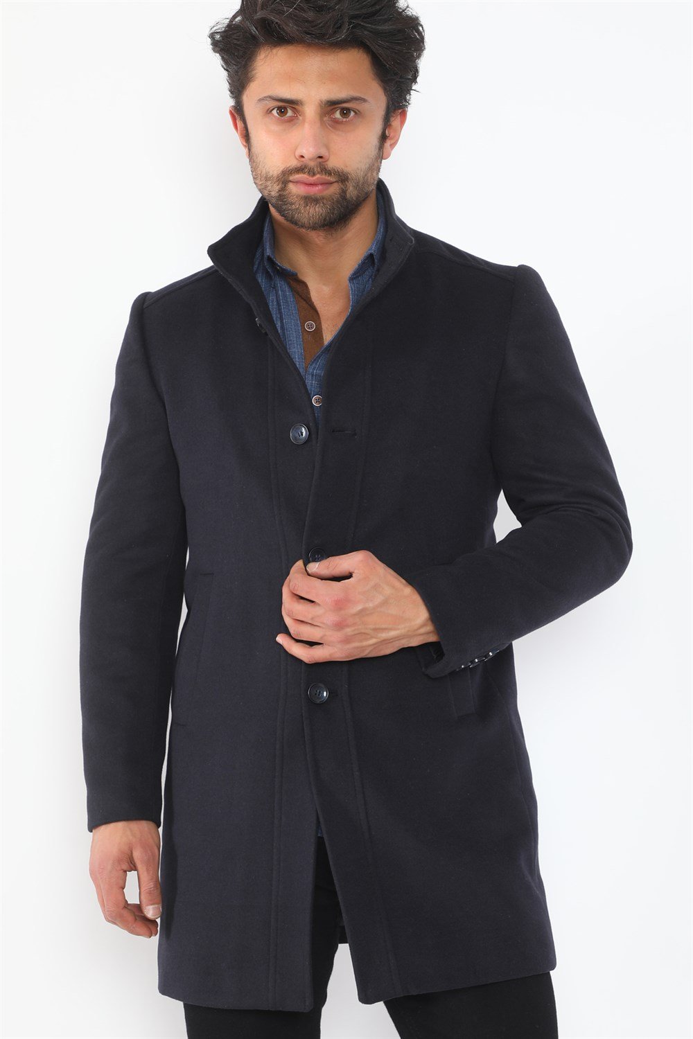 PLT8370 DEWBERRY ERKEK PALTO-LACİVERT