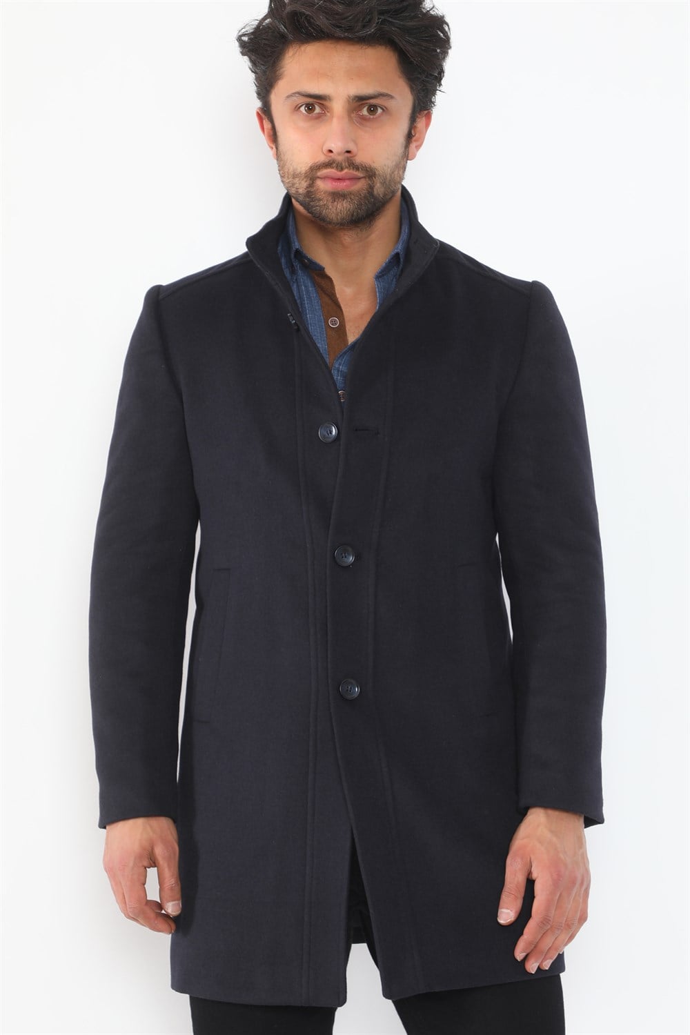 PLT8370 DEWBERRY ERKEK PALTO-LACİVERT