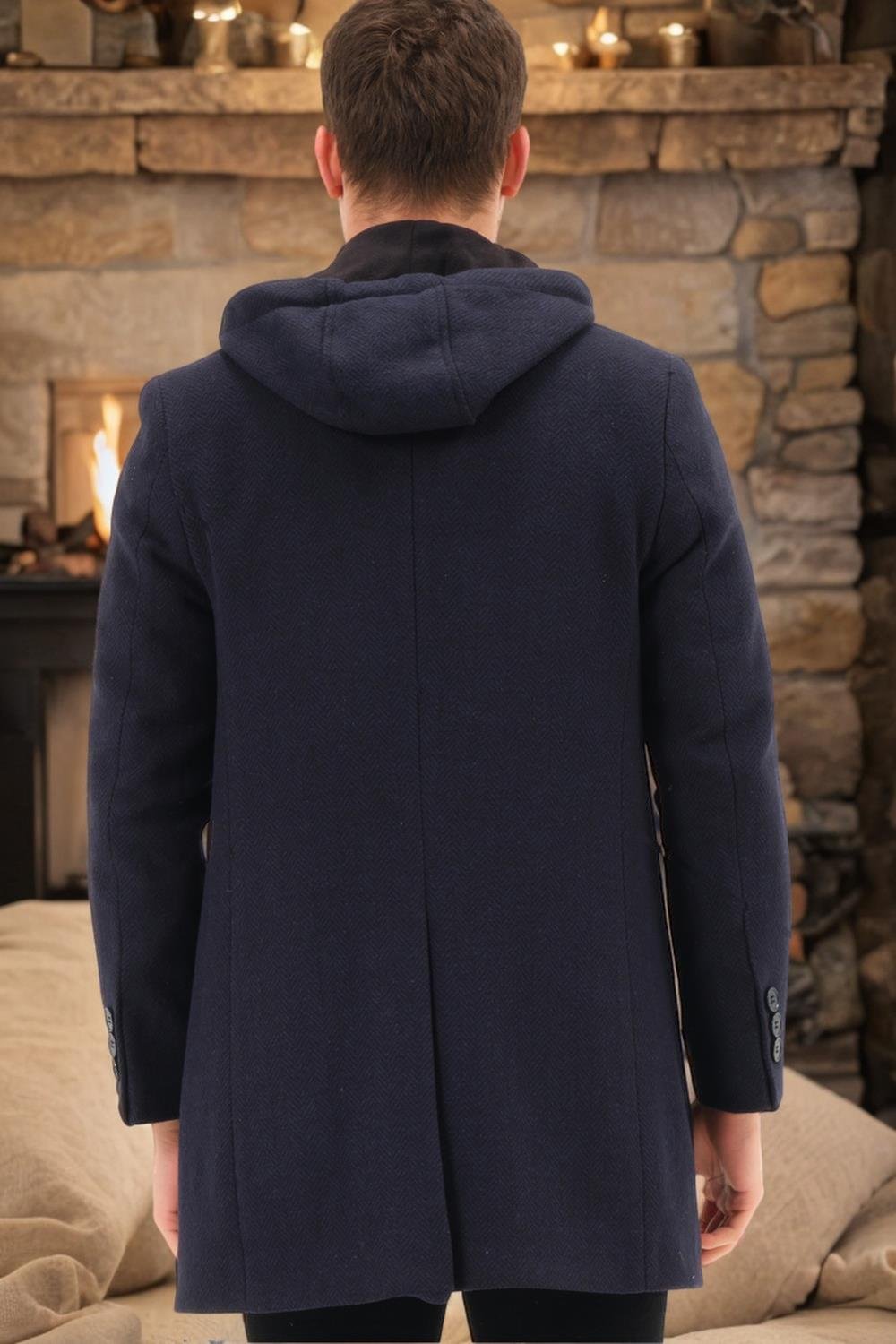 PLT8371 DEWBRRY ERKEK PALTO-AÇIK DİAGONAL LACİVERT