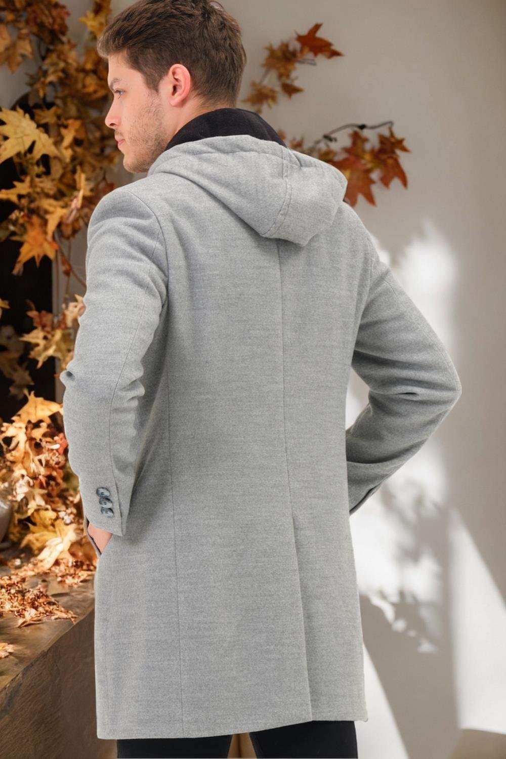 PLT8371 DEWBRRY ERKEK PALTO-DÜZ GRİ