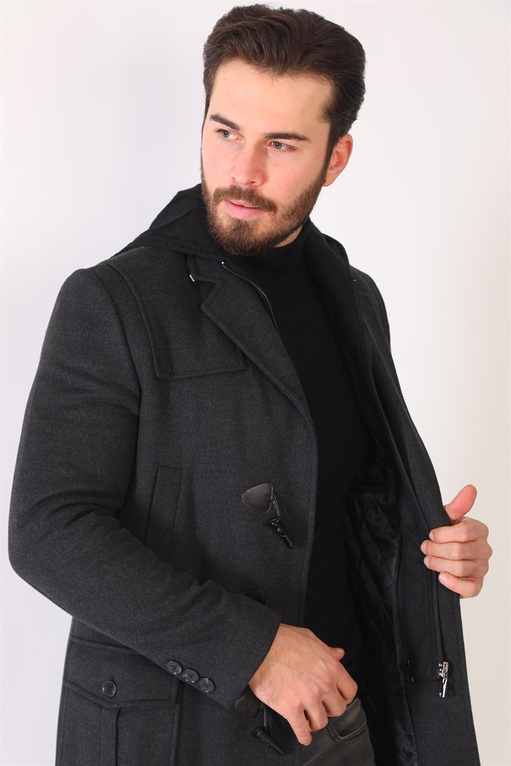 PLT8373 DEWERRY ERKEK PALTO-ANTRASİT