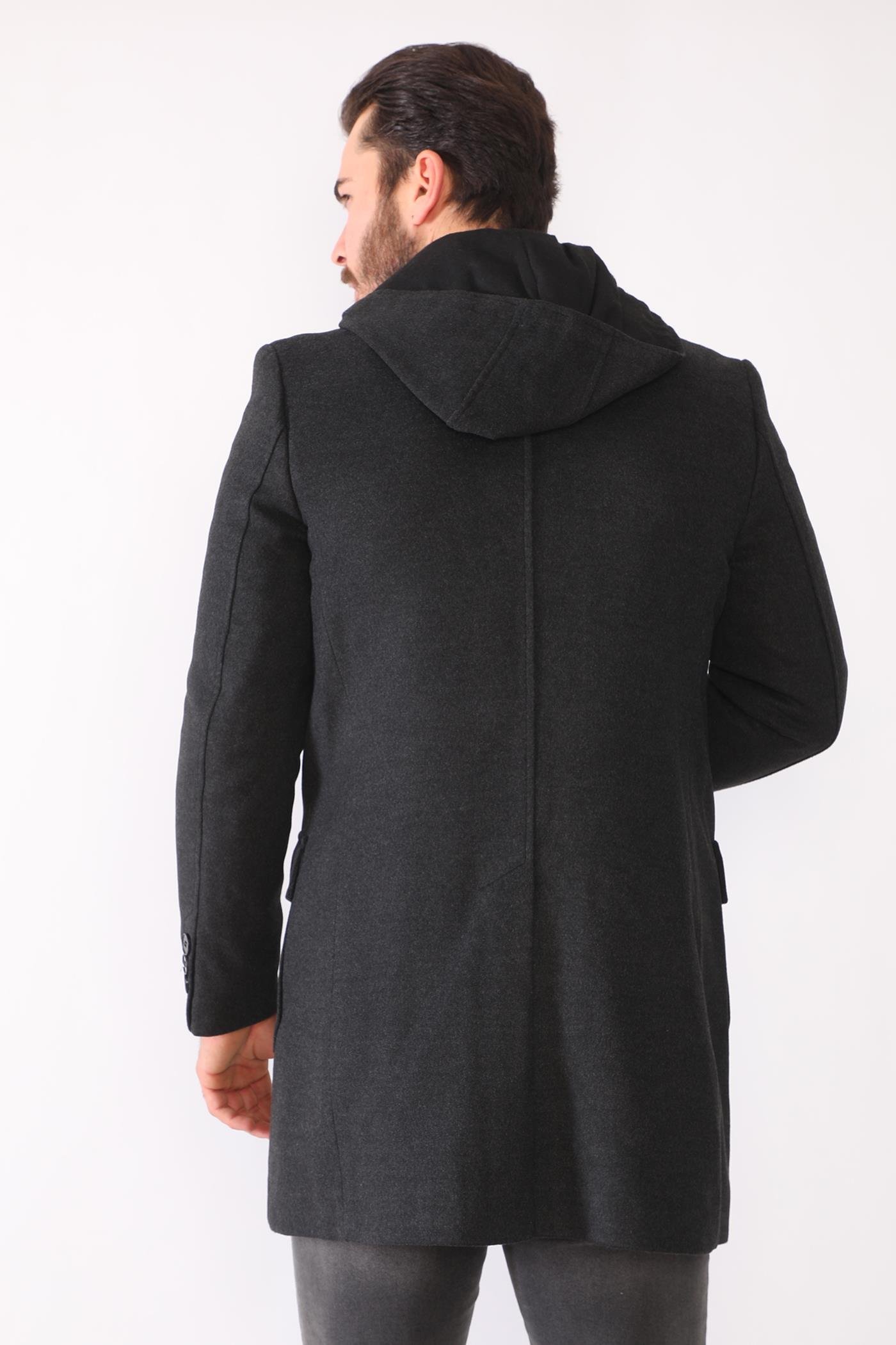 PLT8373 DEWERRY ERKEK PALTO-DÜZ ANTRASİT
