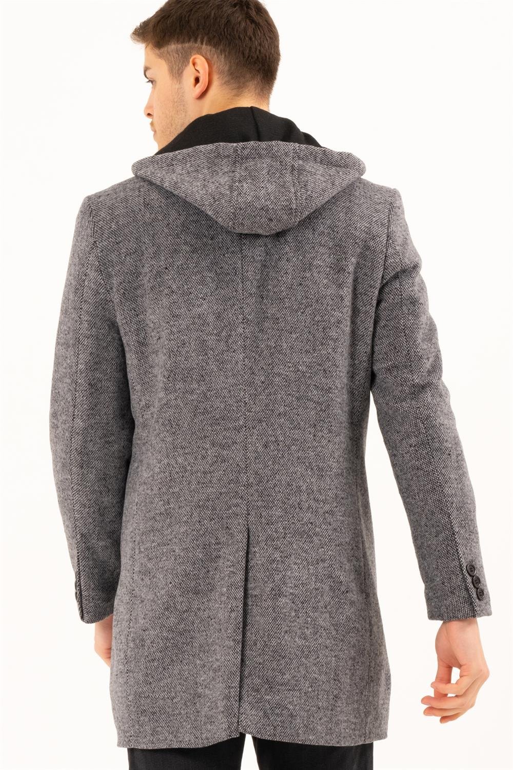 PLT8376 DEWBERRY ERKEK PALTO-DESENLİ GRİ