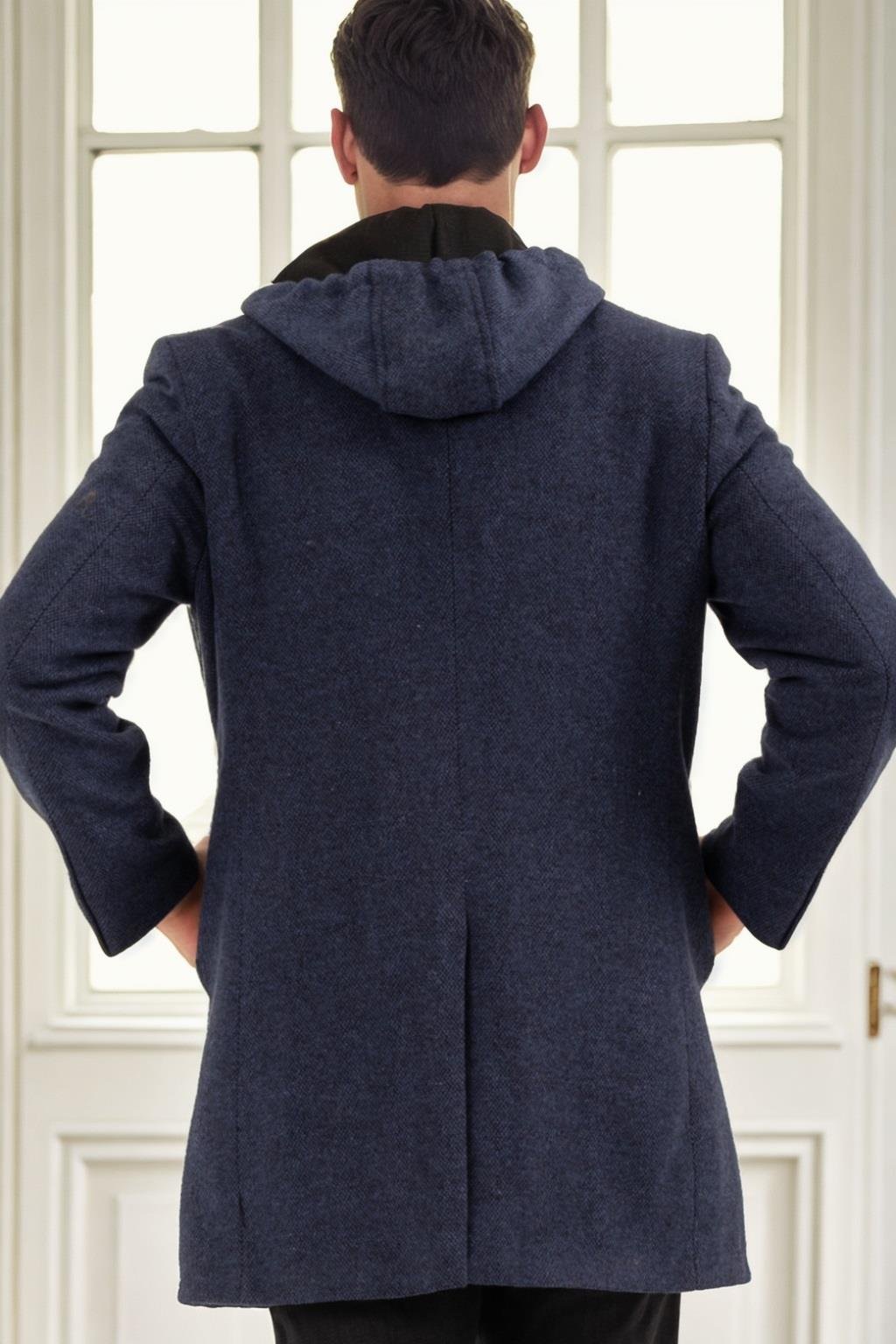 PLT8376 DEWBERRY ERKEK PALTO-DESENLİ LACİVERT-2