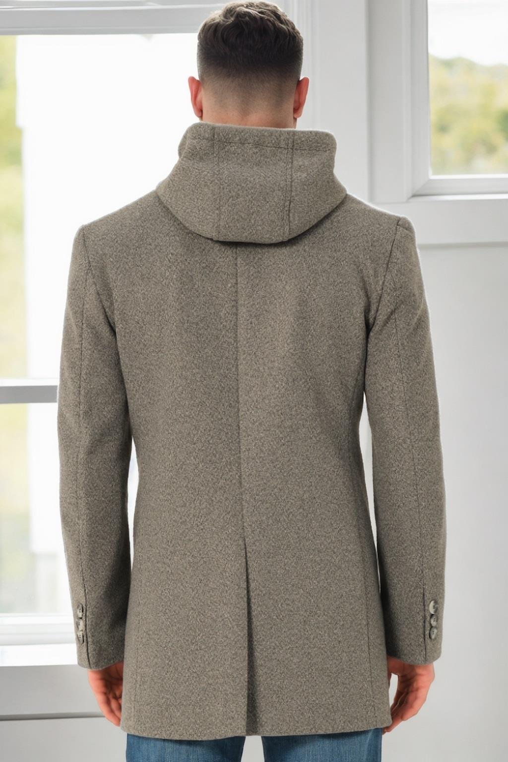 PLT8376 DEWBERRY ERKEK PALTO-KOYU GRİ-2