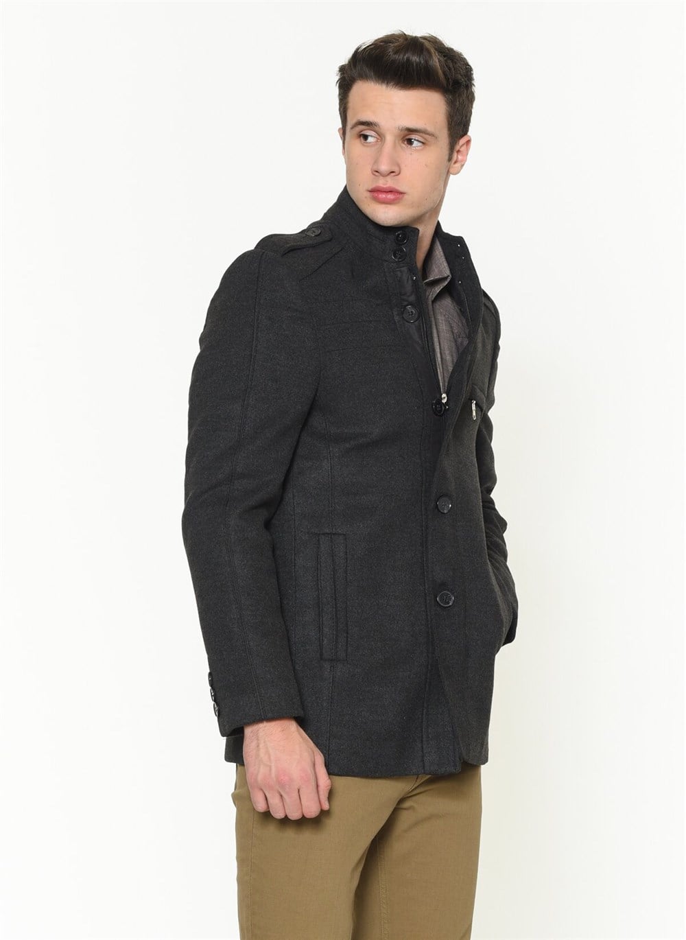 PLT8378 DEWBERRY ERKEK PALTO-ANTRASİT