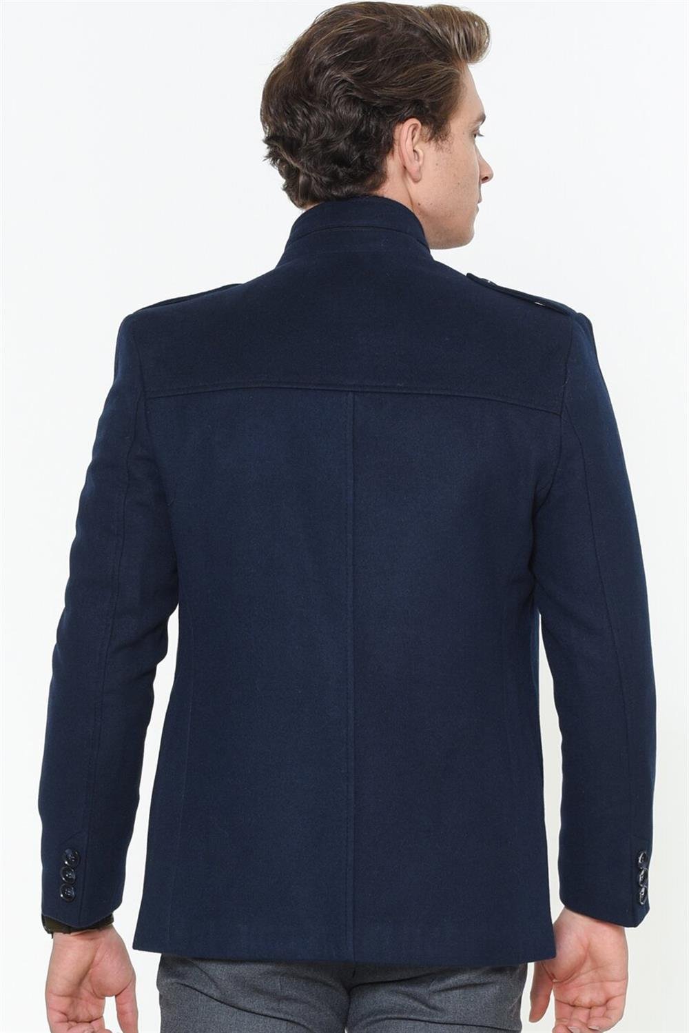 PLT8378 DEWBERRY ERKEK PALTO-DÜZ LACİVERT