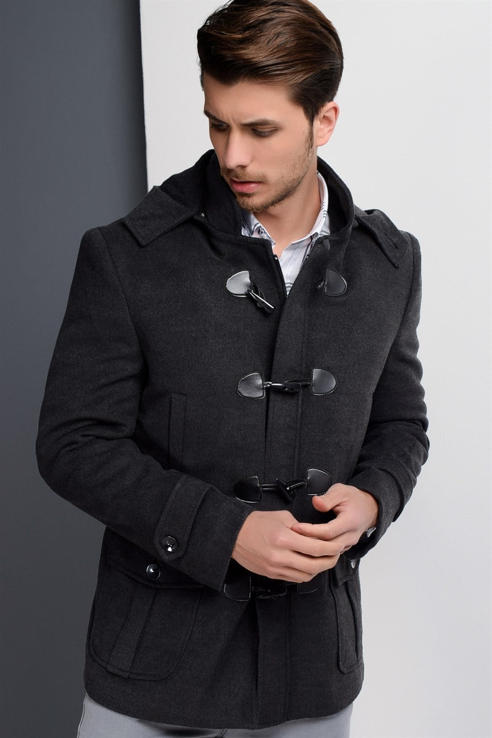 PLT8379 DEWBERRY ERKEK PALTO-ANTRASİT