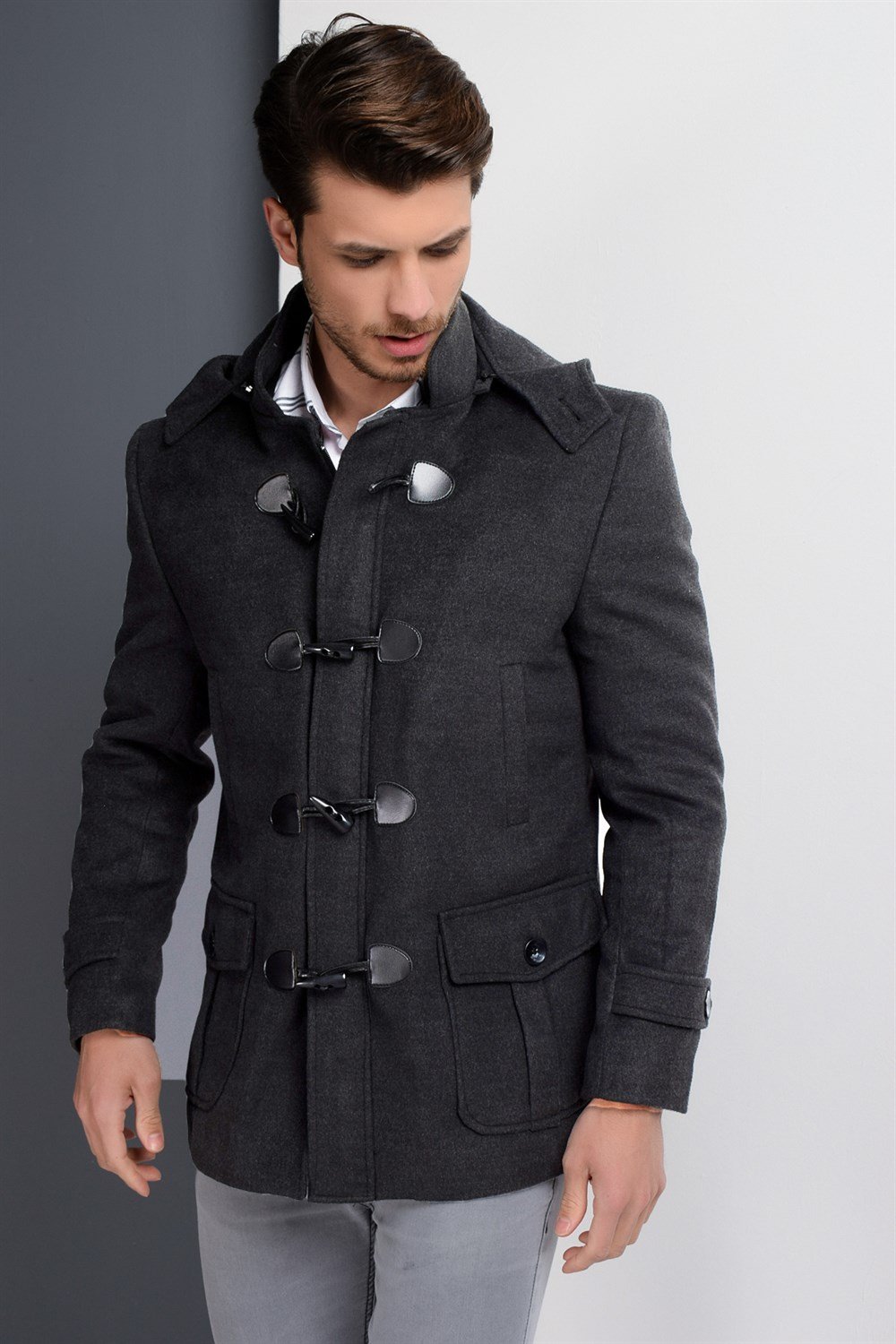 PLT8379 DEWBERRY ERKEK PALTO-ANTRASİT