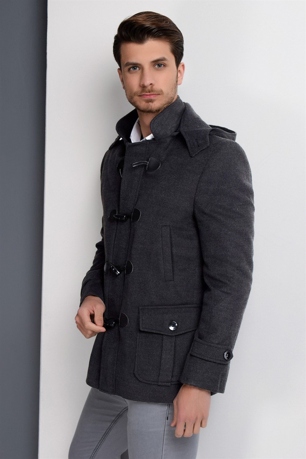 PLT8379 DEWBERRY ERKEK PALTO-ANTRASİT