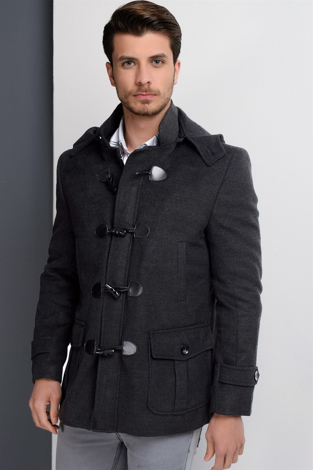 PLT8379 DEWBERRY ERKEK PALTO-ANTRASİT