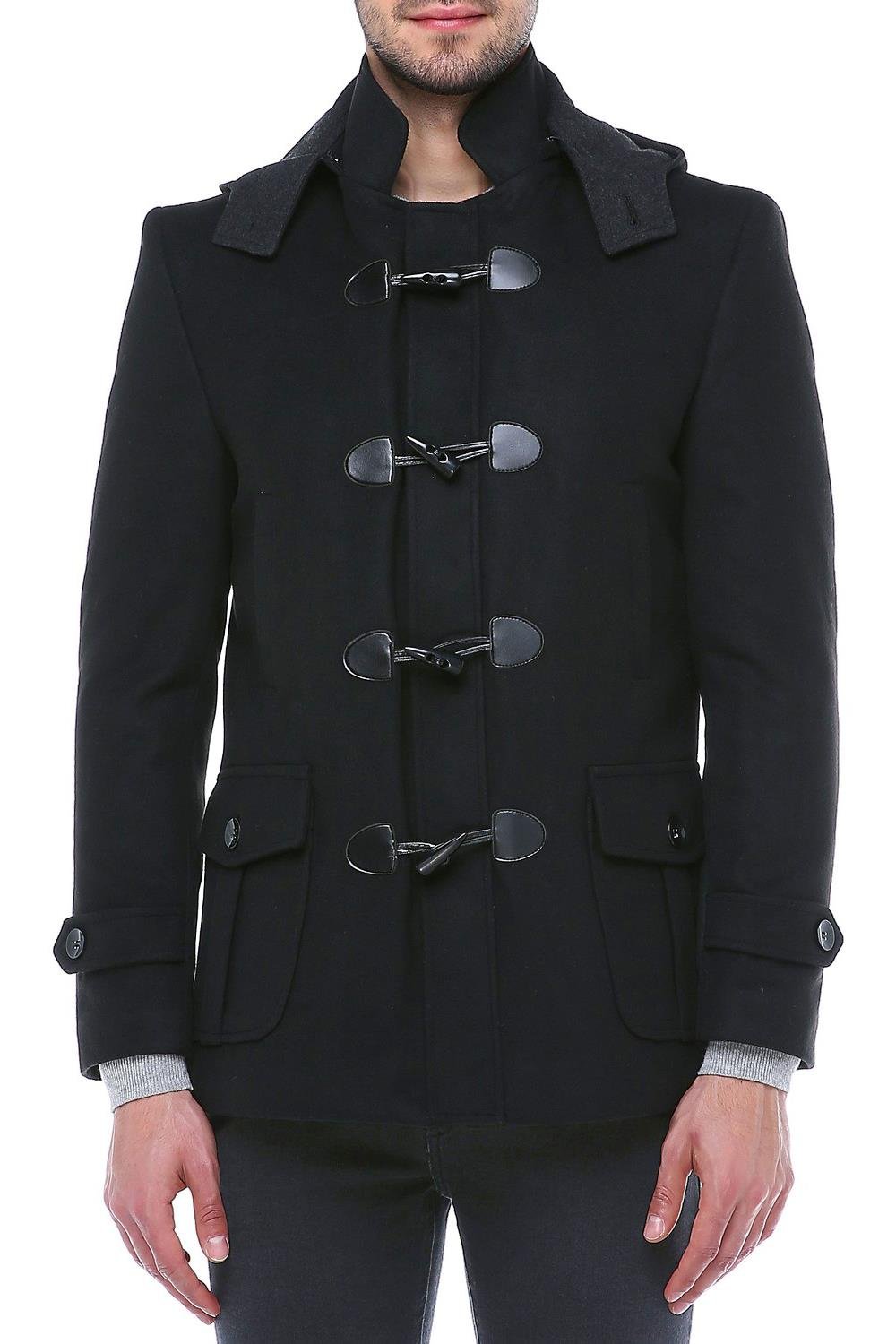 PLT8379 DEWBERRY ERKEK PALTO-SİYAH-1