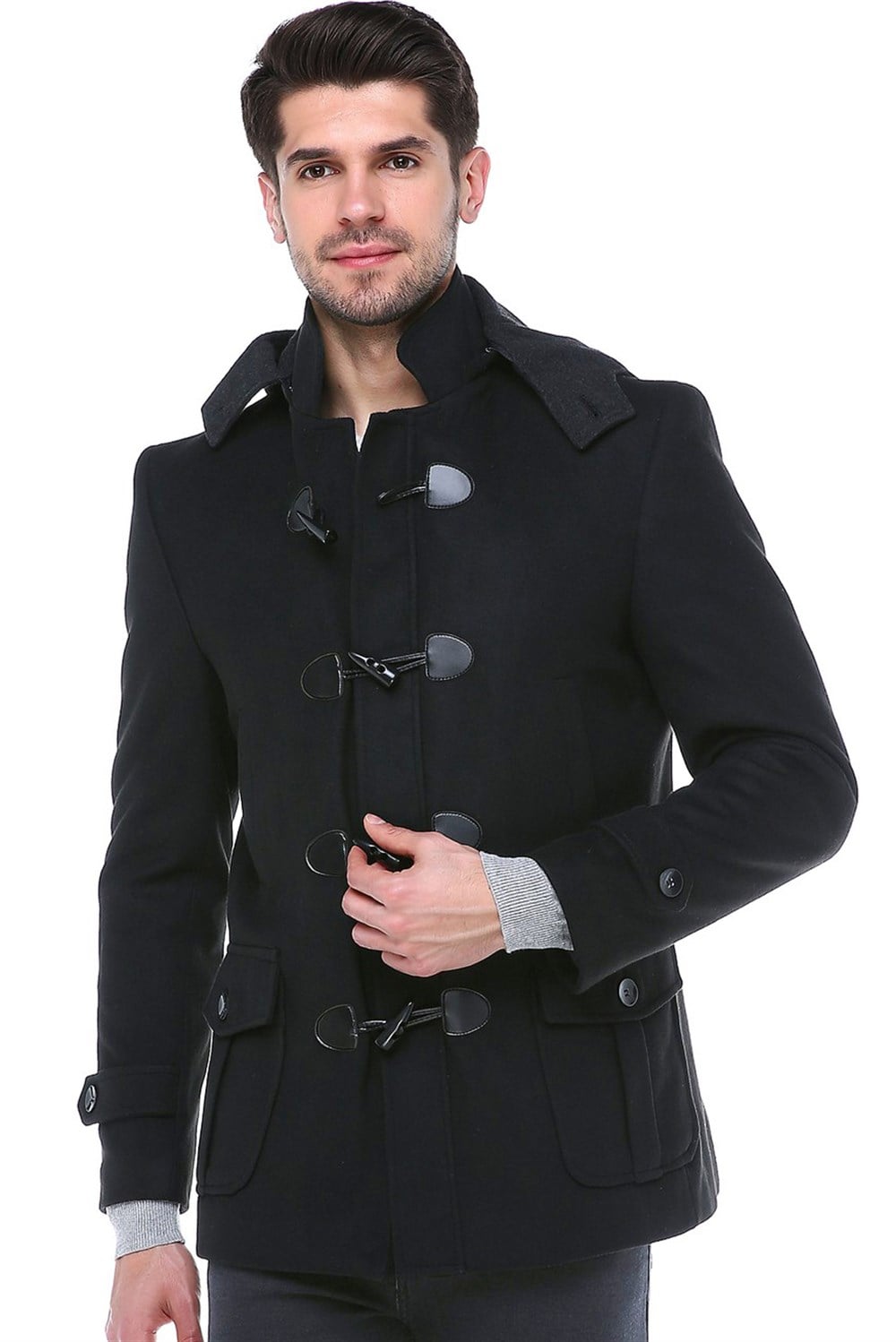 PLT8379 DEWBERRY ERKEK PALTO-SİYAH