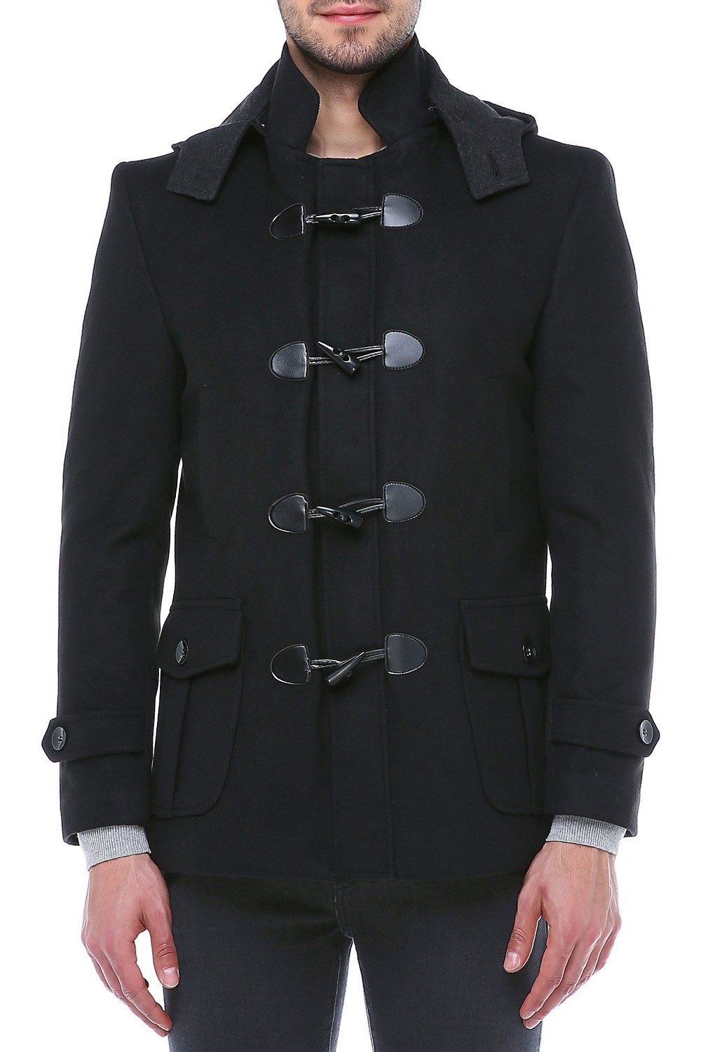 PLT8379 DEWBERRY ERKEK PALTO-SİYAH