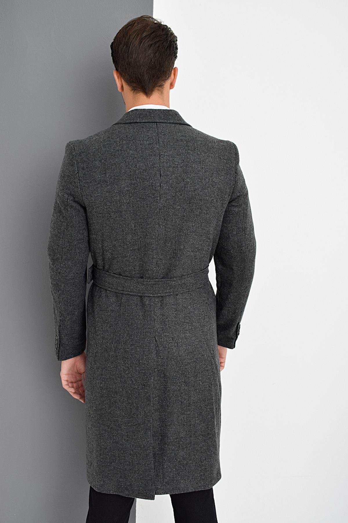 PLT8382 DEWBERRY ERKEK PALTO-DESENLİ  ANTRASİT 2