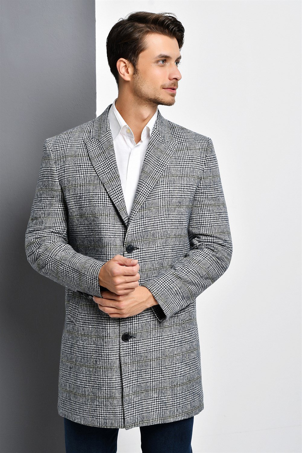 PLT8390 DEWBERRY ERKEK PALTO-EKOSE GRİ
