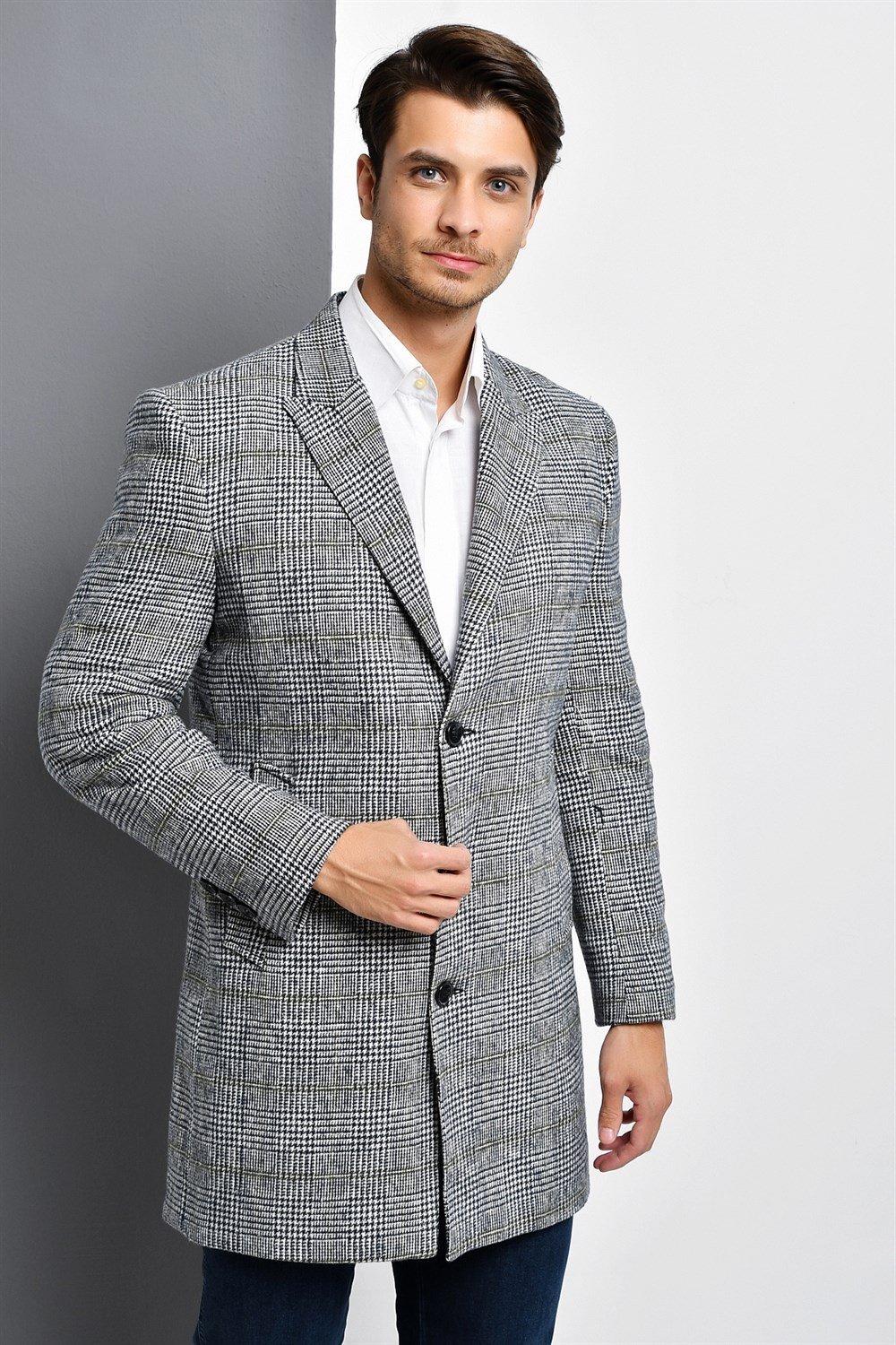 PLT8390 DEWBERRY ERKEK PALTO-EKOSE GRİ