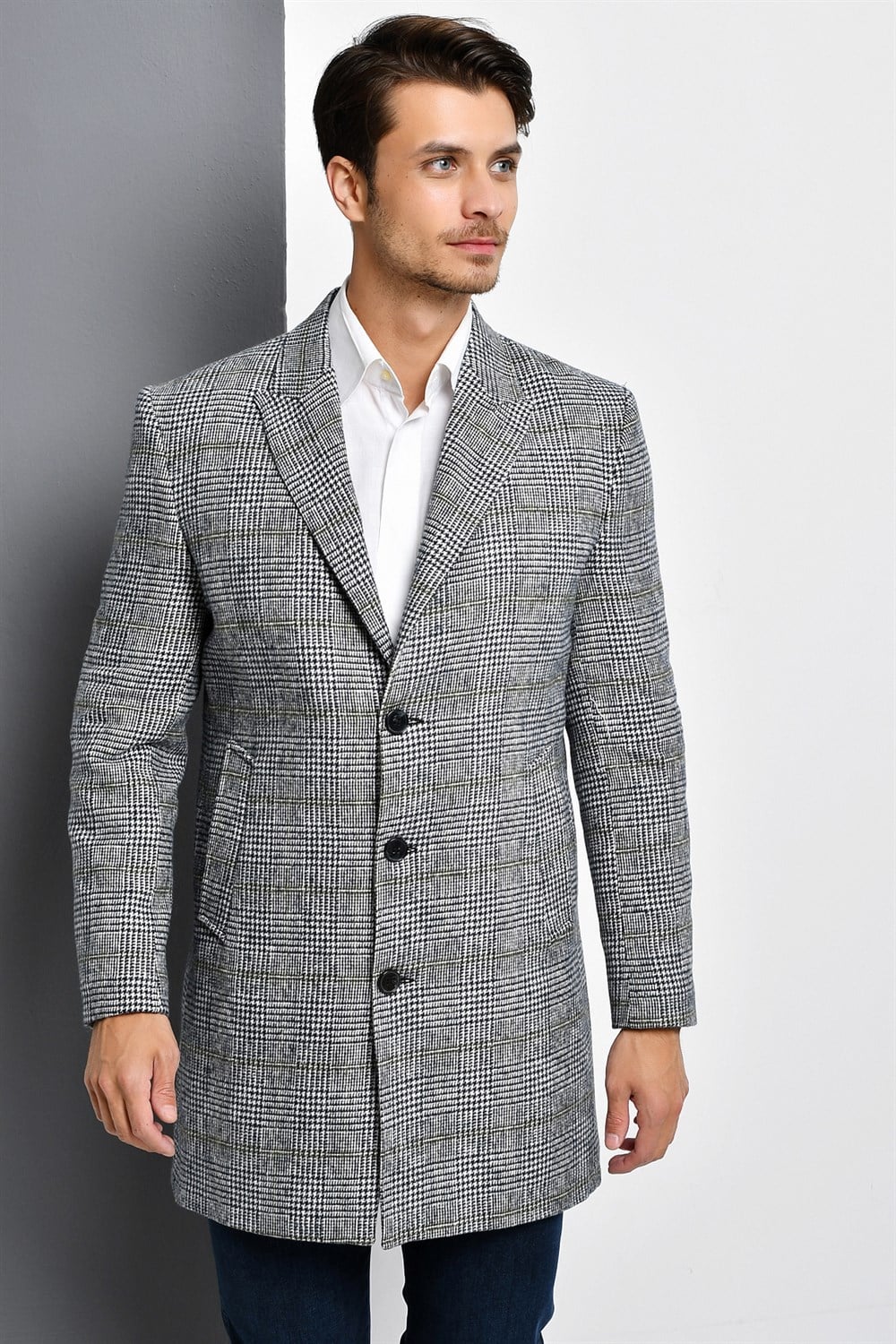 PLT8390 DEWBERRY ERKEK PALTO-EKOSE GRİ