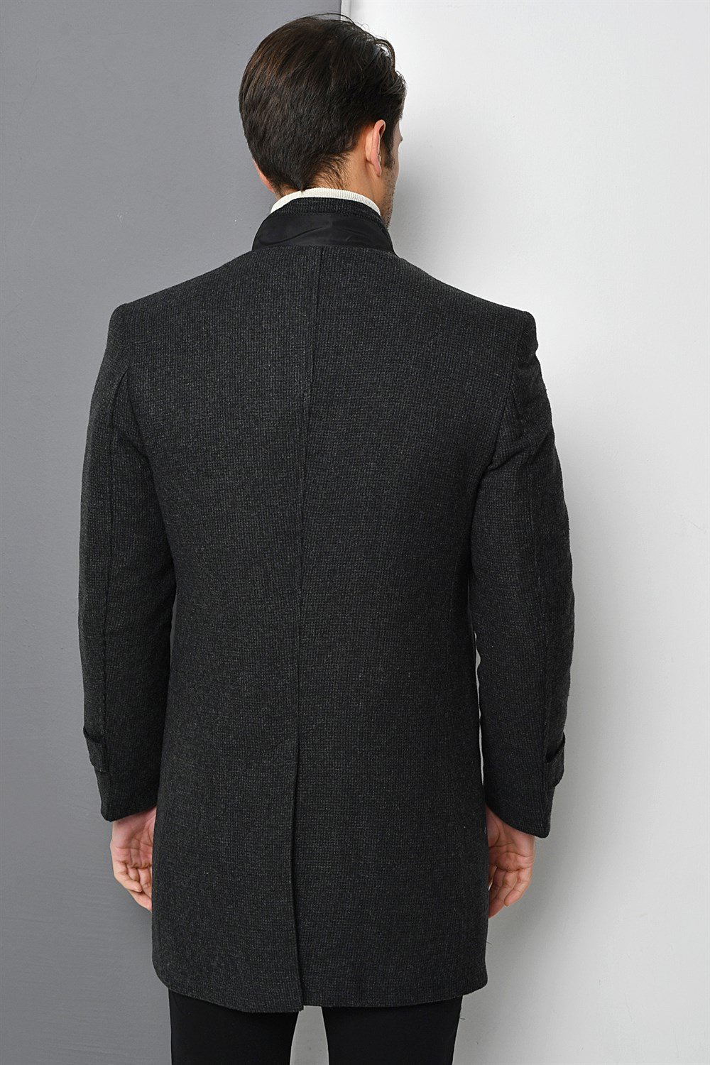 PLT8391 DEWBERRY ERKEK PALTO-DESENLİ ANTRASİT