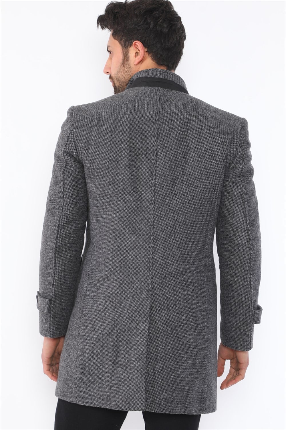 PLT8391 DEWBERRY ERKEK PALTO-DESENLİ GRİ